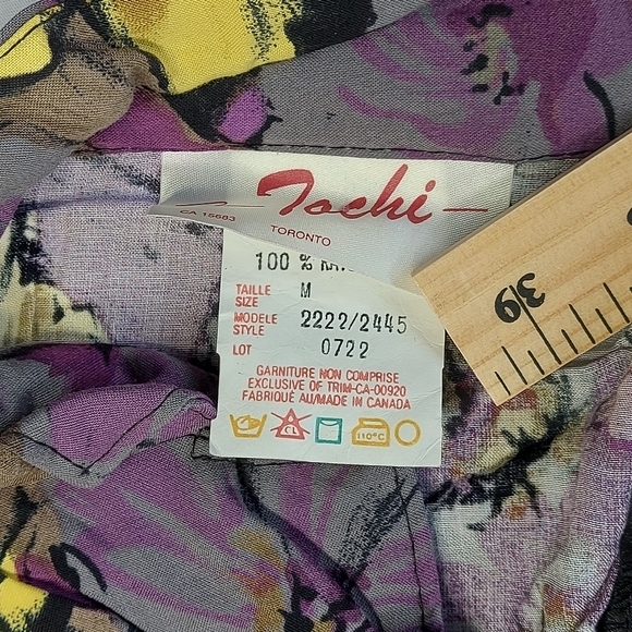 Tochi Vintage Floral Rayon Skirt Blouse Set, Medium - Picture 13 of 16